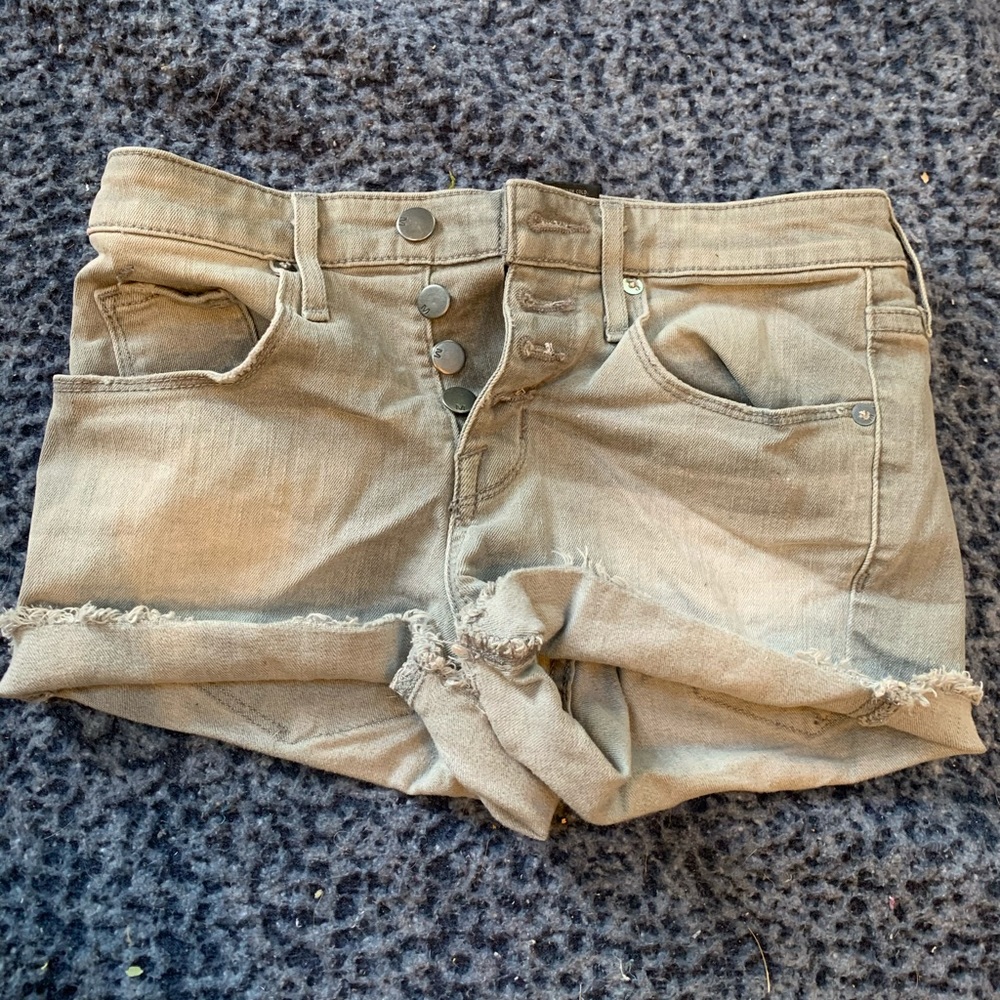 High rise grey jean shorts